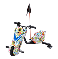 Scooter électrique Drift Trike 8 pouces Rotation 250W Moteur Puissance Double Suspension Tout-Terrain Capable avec Batterie au Lithium