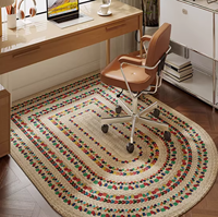 Tapis de chaise d'ordinateur moderne en velours belge, fabriqué à la machine, antidérapant, fin, pour chaise pivotante, idéal pour bureau, coiffeuse et chambre, aspect haut de gamme, compatible avec les animaux domestiques