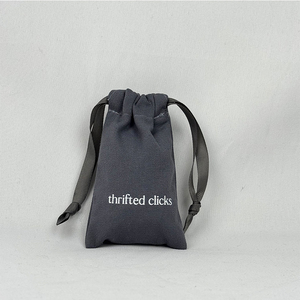 Bolsa de Lona Natural Personalizada con Cordón, Bolsa de Muselina con Patrón de Letras - Product Image 2