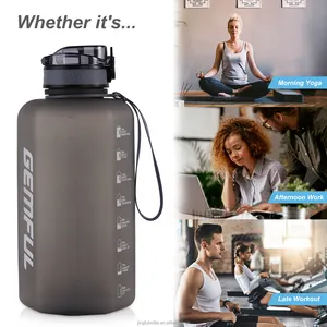 2,2 L mattierter Sport-Wasserflaschen-Satz aus Kunststoff frei von BPA motivierende Zeitschilder hoher Durchfluss Fitnessstudio Reisen Outdoor Erwachsene