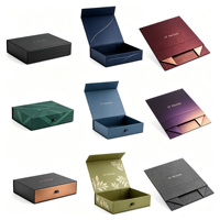Boîtes cadeaux en carton rigide magnétique noir pliables avec impressions de logo personnalisées