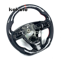Setir Sport Serat Karbon Tempa Berkualitas Tinggi Dengan Strip Balap Bergaya untuk Mazda3 Mazda6 CX3 CX5 Axela 2014-2018