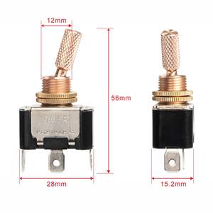Daier KN3A-102P Medium Black Copper 2-Way On-On SPDT Toggle <strong>Switch</strong> 20A 12V 12mm 3P Customizable - Product Image 2