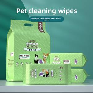 ทิชชู่เปียกกำจัดกลิ่นสำหรับสัตว์เลี้ยงแบบไม่ต้องซักแบบใช้แล้วทิ้ง60แผ่นสำหรับทำความสะอาดและดูแลขนแมวอุปกรณ์ฝึกสัตว์เลี้ยง - Product Image 6