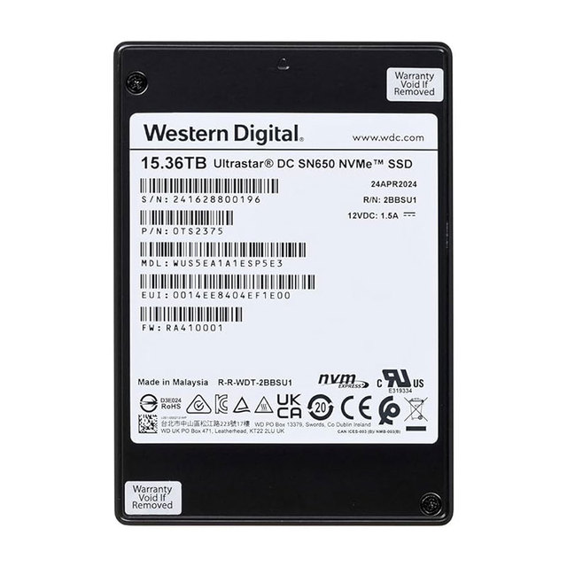 WD Ultrastar DC SN840 15.36TB NVMe SSD