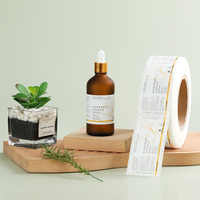 Étiquette cosmétique en feuille d'or imprimée avec logo personnalisé Étiquette d'impression d'autocollants en papier adhésif étanche pour l'emballage
