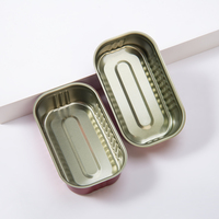 Boîtes métalliques personnalisées en fer blanc rectangulaires de 125g, vides, pour la mise en conserve de sardines, de viande de crabe et autres aliments