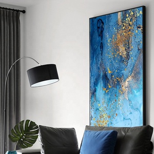 Commercio all'ingrosso <span class=keywords><strong>di</strong></span> arte astratta <span class=keywords><strong>blu</strong></span> e oro acrilico fatto a mano <span class=keywords><strong>dipinto</strong></span> su tela arte della parete decorazione <span class=keywords><strong>di</strong></span> arte moderna dipinti - Product Image 2