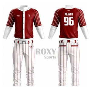 Uniforme de baseball professionnel unisexe avec logo personnalisé imprimé, <span class=keywords><strong>maillot</strong></span> et pantalon respirants haute performance, vêtements de sport pour équipes - Product Image 3