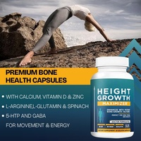 GMP Croissance Taille Calcium Vitamine D3 Zinc L Arginine GABA 5 HTP Complément Osseux 60 Gélules Enfants Adolescents Adultes