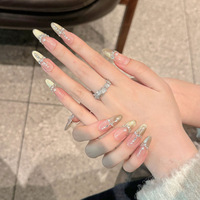 Diseño #2581 #2586 Venta al por mayor 10PCs Gel pintado a mano Prensa de uñas Hermoso Lujo hecho a mano acrílico uñas Prensa en alta calidad