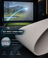 Tissu de projection ignifuge et silencieux pour simulateur de golf intérieur 4K HD, structure triple couche de 3,2 m de large