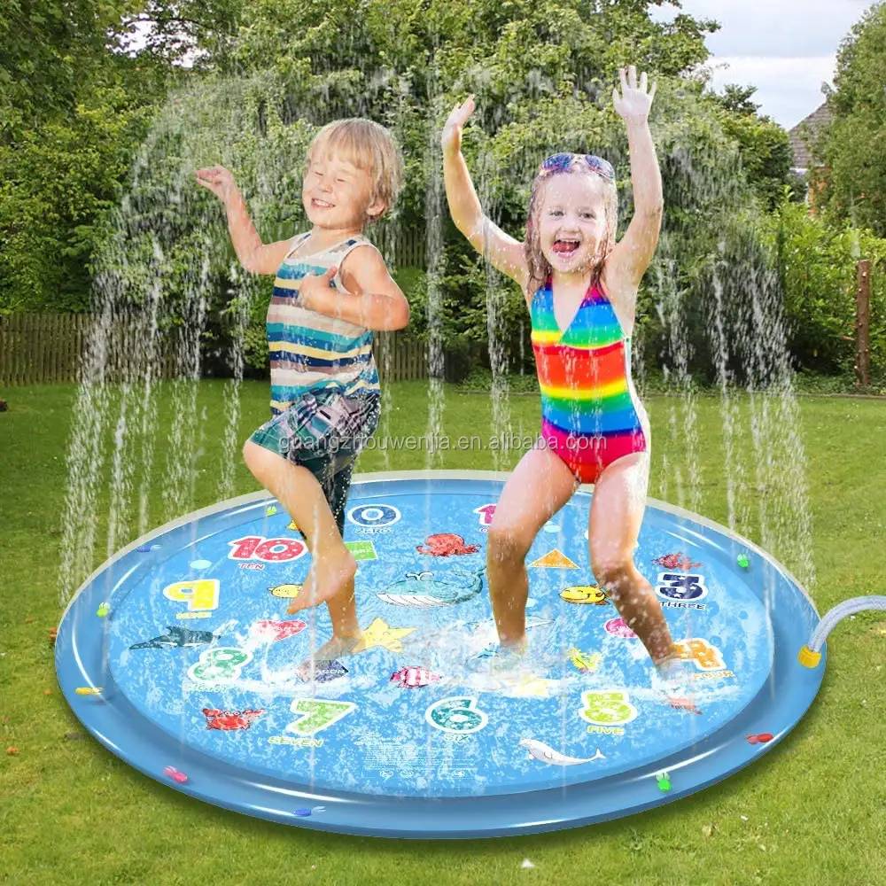 Splash Chơi Mat 68in-Diameter Chơi Mat Inflatable Ngoài Trời Tưới Nước Pad Mùa Hè Vui Vẻ Nước Đồ Chơi Cho Trẻ Em Trẻ Mới Biết Đi Và Trẻ Sơ Sinh