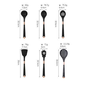 IWEN'S HOME+ Juego de 6 utensilios de <span class=keywords><strong>cocina</strong></span> de <span class=keywords><strong>silicona</strong></span> antiadherentes y ecológicos con mango de plástico para cocinar - Product Image 3