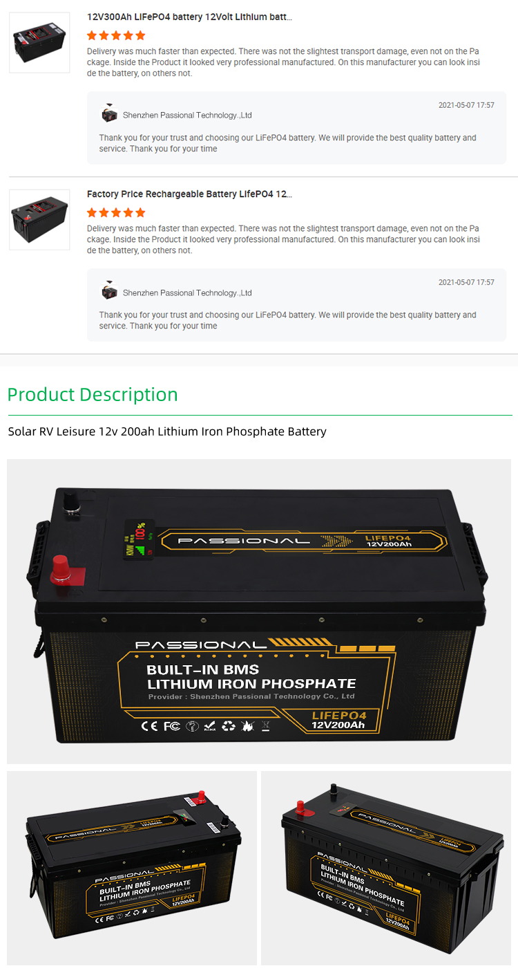 Lead Acid Residential Storage Battery System Rechargeable Li Ion12v 200ah 3