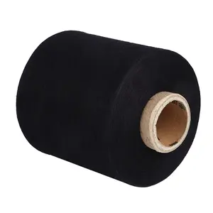 Hilo reciclado personalizado de fábrica 6/1 7S/1 negro popular en Rusia OE hilo tejido de algodón y poliéster para guantes
