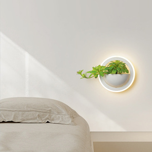 Appliques murales LED modernes et minimalistes à motif végétal vert pour la décoration intérieure, chambre à coucher, chevet, hôtel, salle à manger, chambre d'enfant - Product Image 2