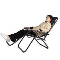 KingGear Chaise longue pliante et inclinable pour le bureau, le camping et l'extérieur Chaise à gravité zéro Chaise de pelouse portable