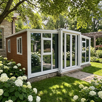 Maison conteneur contemporaine extensible avec portes panoramiques en verre pour Airbnb et cabane de villégiature en Australie