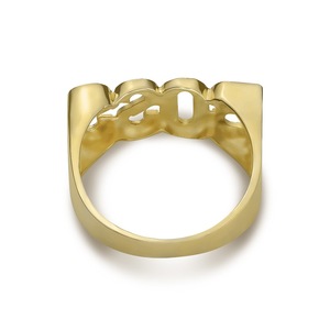 Boss <b>Ring</b> Gold Plated Letter Design Fashion Jewelry Gift for Men Women Hip Hop Punk Style - Product Image 4