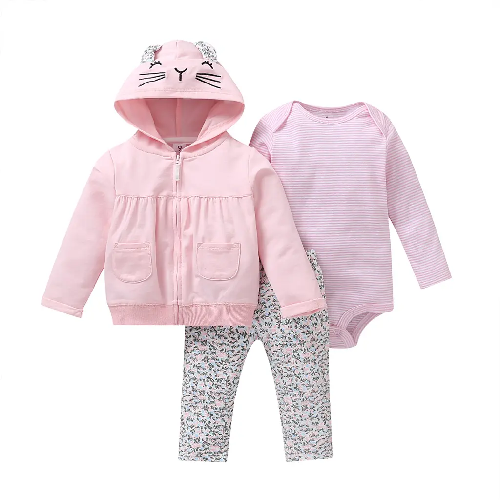 Conjunto de roupas infantis, conjunto de roupas para criança menina de 3-24 meses de manga comprida, calças compridas, conjunto de roupas infantis moderno para recém-nascidos