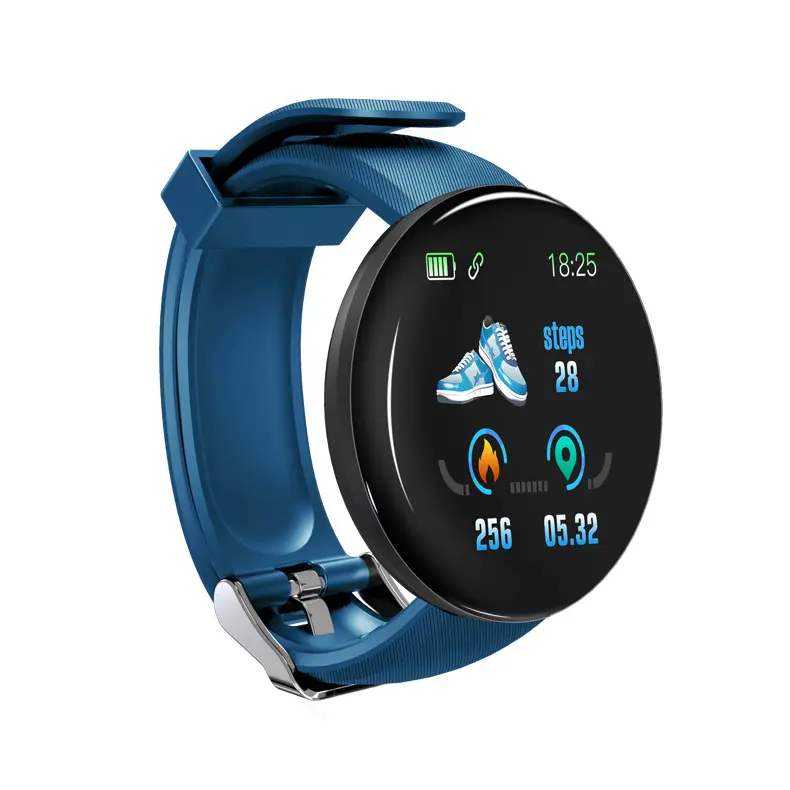 Reloj inteligente con pantalla redonda de 1,3 pulgadas, pulsera deportiva D18, rastreador de Fitness, resistente al agua y a la presión, en oferta