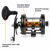 Moulinet de pêche à la traîne en aluminium CNC haute précision pour la pêche au jigging gros gibier, rapport de transmission 5.3:1, frein max 8kg, équipement de pêche