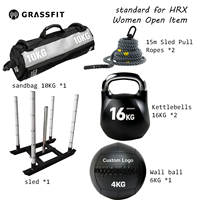 Équipement d'entraînement HRX : Traîneau en acier, Cordes de résistance, Kettlebells de compétition, Wall Ball, Sac de sable, Ensemble de poids officiel HRX