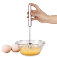 Batidor Manual de acero inoxidable, batidor de huevos semiautomático, de espuma y crema batida