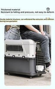 Baiyou Designs Cinza Médio Rolling Dog Crate com Plástico Canil e Bandeja Viagem Dog Crate com Fio Porta Palete Tipo - Product Image 6