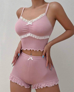 Ensemble de lingerie pour femmes européennes et américaines 2025, nouveau, sexy, en maille avec dentelle, pour le commerce extérieur - Product Image 5