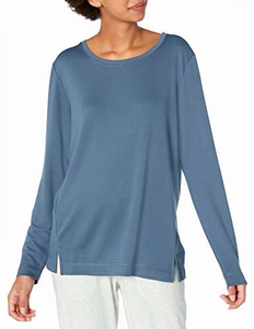 Camisetas informales holgadas de talla XL para mujer, de manga larga con encaje, cuello redondo, bonitas, holgadas, transpirables, básicas para otoño e invierno - Product Image 1