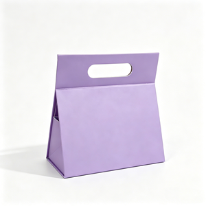 Wholesale Recyclable Blue White Tapered Triangular Foldable Magnetic Handheld Gift Boxes Eco‑friendly Thick Matte <b>Cardboard</b> - Product Image 4