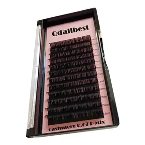 Private Label 0.03 0.05 0.07 Individual Lash Fluffy Soft Matte Black Volume Lash Trays C D Cashmere Lash Extension Supplies