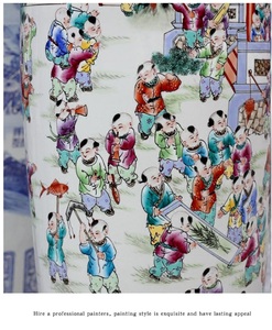 Jingdezhen Cerámica Dibujado a mano Paisaje Figura Piso Florero grande Muebles <span class=keywords><strong>para</strong></span> el hogar Vestíbulo del hotel Patio Florero Ornamento - Product Image 3