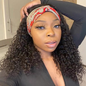 <span class=keywords><strong>Perruque</strong></span> turban en soie glacée pour femme, <span class=keywords><strong>perruque</strong></span> longue bouclée en cheveux synthétiques avec bandeau intégré pour femmes européennes et américaines au quotidien - Product Image 4
