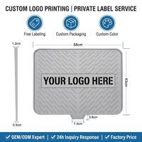 Tapis d'évier en silicone extra large avec logo personnalisé, protection d'évier de cuisine certifiée FDA LFGB, tapis de séchage