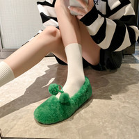 Pantoufles à plateforme personnalisées en peau de mouton et laine pour femme, sandales pour fille, pour le printemps et l'automne, style maison, fourrure tendance