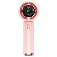 Ventilador de Mano Eléctrico USB, Mini Enfriador Portátil con Pantalla LCD, Bajo Ruido, para Auto y Uso en Exteriores, Tecnología de Vanguardia, Color Negro
