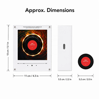 Boîte à musique personnalisée en acrylique vierge avec capteur NFC, disque rotatif, aimant de réfrigérateur, veilleuse, enregistreur de vinyle et CD remplaçables