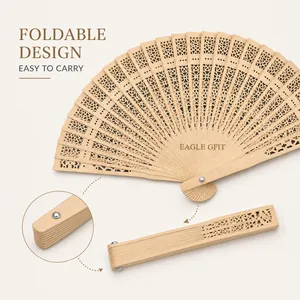 พัดไม้พับได้แบบวินเทจน้ำหนักเบาจากโรงงาน รับทำโลโก้ตามสั่งสำหรับงานอีเว้นท์และของตกแต่งวันหยุด - Product Image 2