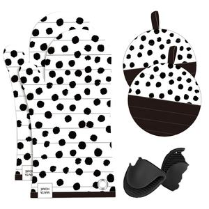 Ensemble de maniques de cuisine et de protège-plats en silicone bleu à rayures, résistant à la chaleur, pour la cuisson et la pâtisserie - Product Image 3