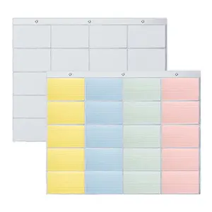 3" X 5" 5 Rows 4 Colors 20 Card Slots Hanging Index Card Holder Sleeve Pocket For Studying/Self-Learning/Tracking Workflow