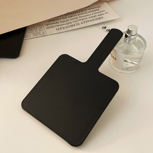 Handheld <b>Makeup</b> <b>Mirror</b> Square Black Portable Beauty <b>Mirror</b> With Handle For Students And Travel Use - Product Image 3