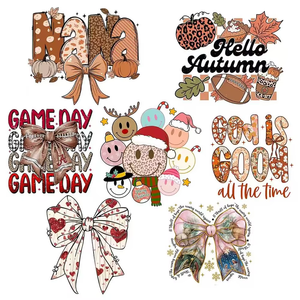 Giấy thăng hoa không yêu cầu số lượng đặt hàng tối thiểu, bán chạy, ép nhiệt, in chuyển nhiệt Giáng sinh Holida DTF cho quần áo/túi xách - Product Image 3