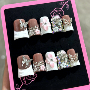 เล็บปลอมทรงเป็ด Y2K งานแฮนด์เมด ขายดี ทรงกว้างพิเศษ อะคริลิค สำหรับงานปาร์ตี้และขายส่ง คุณภาพพรีเมียม 24 ชิ้น - Product Image 6