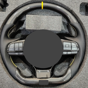 Volant en fibre de carbone et cuir véritable à fond plat pour volant Sport <span class=keywords><strong>Lexus</strong></span> ES GS <span class=keywords><strong>RX</strong></span> LX GX450 GX460 LX570 ES300h - Product Image 1
