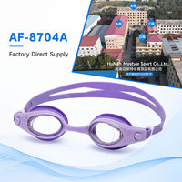 Lunettes de natation anti-buée avec monture en silicone, étanches, protection UV, réglables, unisexes, lentilles en PC, modèle AF-8704A