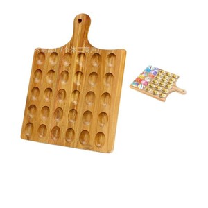 Support à œufs en bois d'acacia 30 trous, planche à découper double face, plateau de présentation en bois massif pour la cuisine - Product Image 1