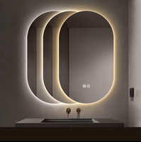 Espejo de Maquillaje Iluminado de Pared Ovalado de Lujo, Espejo de Vanidad LED para Baño, Espejo Inteligente para Salón de Belleza, para Proyectos Hoteleros